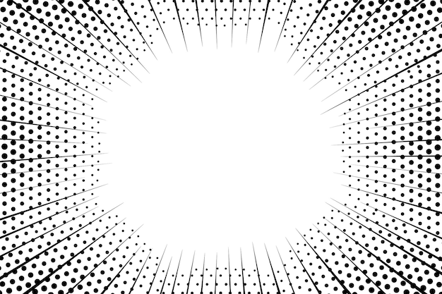 Vector cartoon splash frame op witte achtergrond crash effect print explosie bang patroon manga radiale lijnen