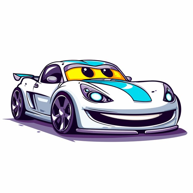 Vettore cartoon_sport_car coloring_page_and_colorful