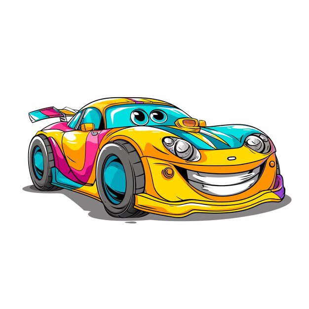 Vettore cartoon_sport_car coloring_page_and_colorful