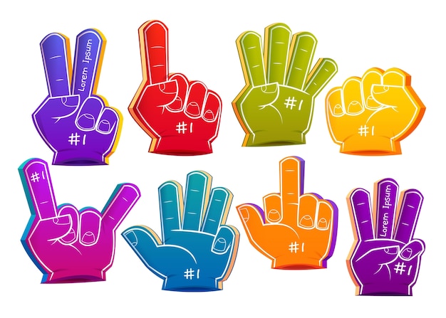 Cartoon sport foam fingers collection