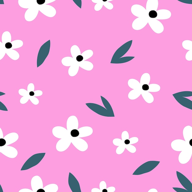 Cartoon spring flowers Great for fabric or wrapping paper