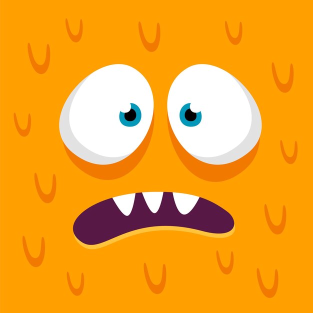 Vector cartoon square monster face