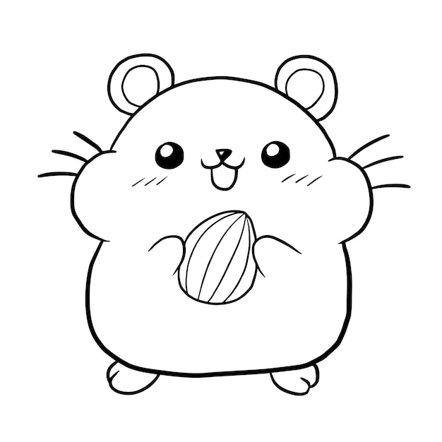 cartoon squirrel cute animal doodle kawaii anime coloring page cute illustration clip art character