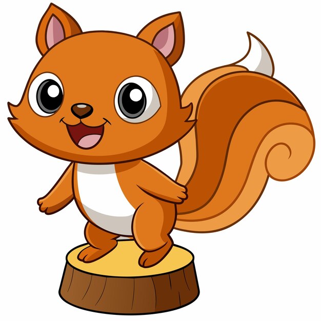 Vector a cartoon of a squirrel with a white shirt on it