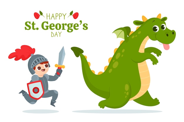 Cartoon st. george's day illustratie