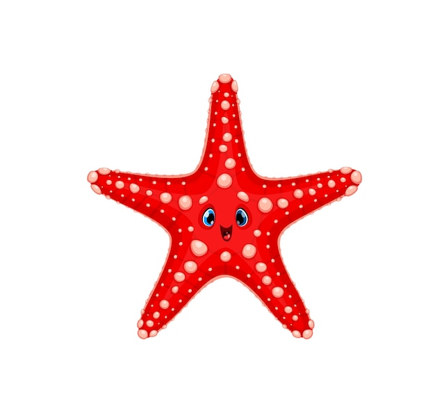 Vector cartoon starfish sea animal happy character