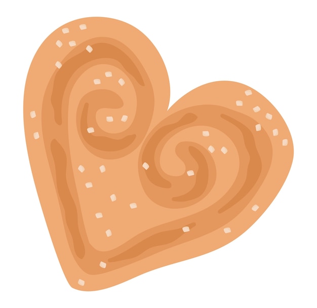 Vector cartoon stijl hartvormige koekjes ijs swirls valentijnsdag zoete traktatie vector