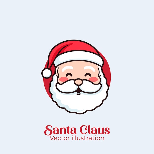 Cartoon stijl schattig en gelukkig Santa Claus hoofd geïsoleerd Vrolijk Kerstfeest