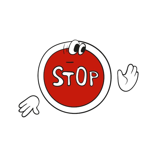 Vector cartoon stop sign