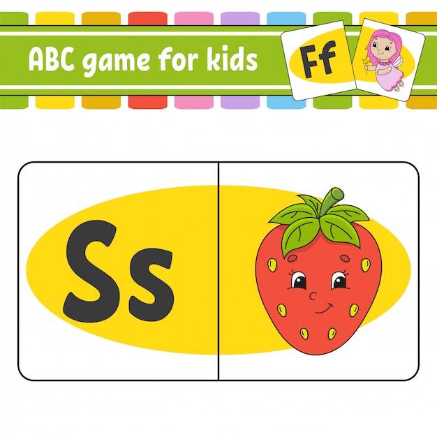 Cartone animato fragola flashcard