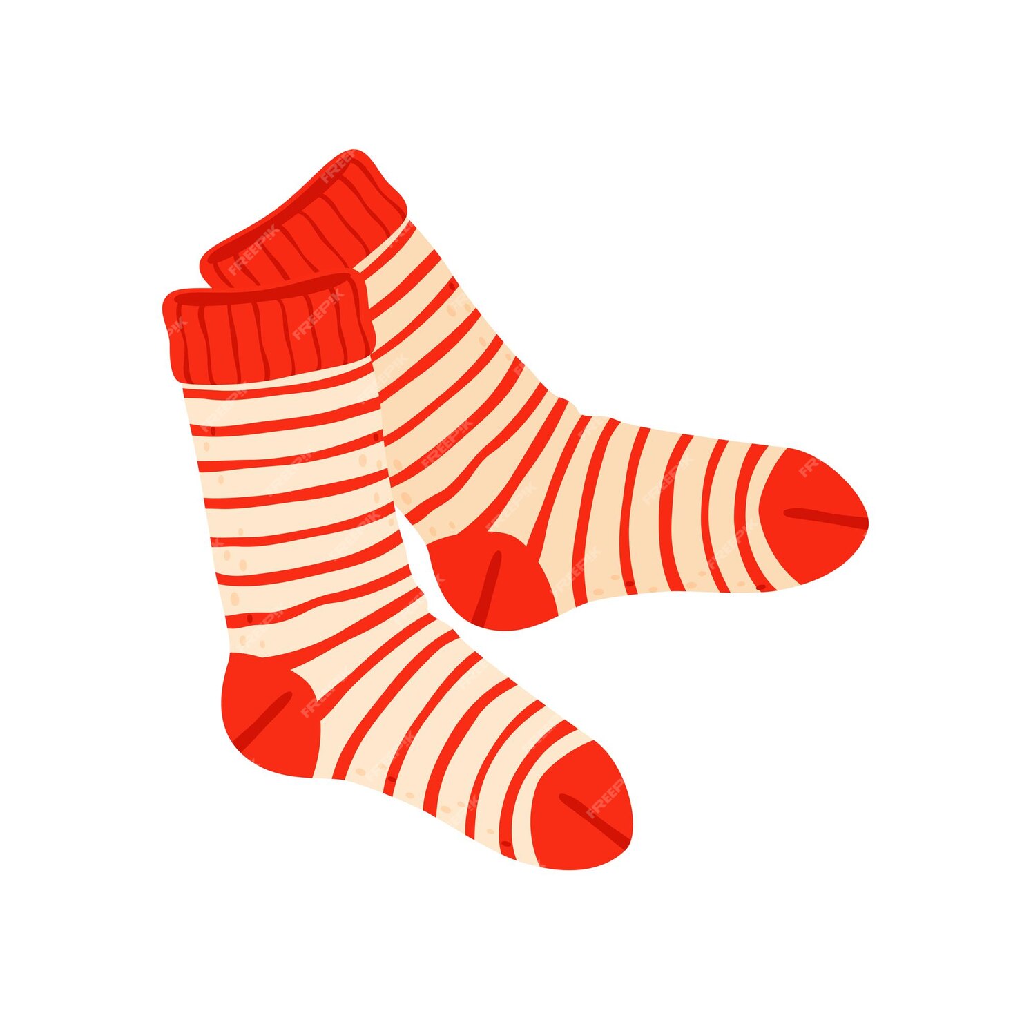 Premium Vector | Cartoon striped woolen socks fashion stockings