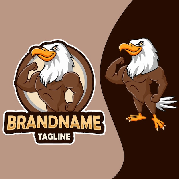Cartoon strong eagle design template
