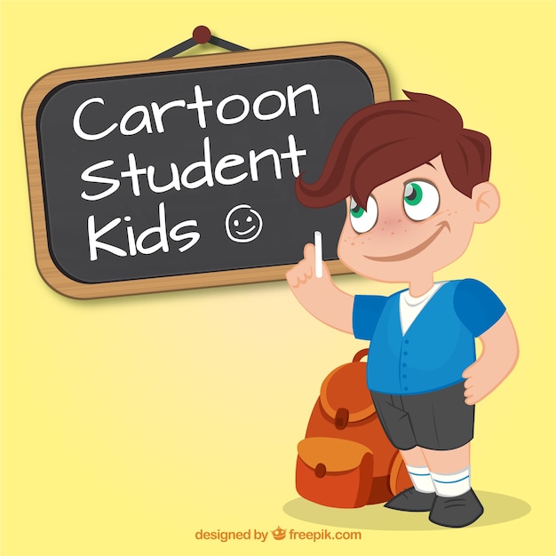 Cartoon student kid