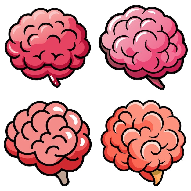 Cartoon Style Brain Clipart voor leuke educatieve en creatieve illustraties