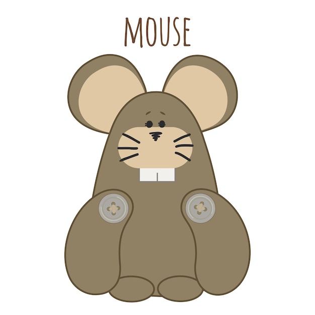 Cartoon style brown mouse character for animation Isolated on white background. Fairy tale