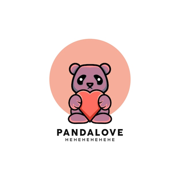 Cartoon style cute panda illustration