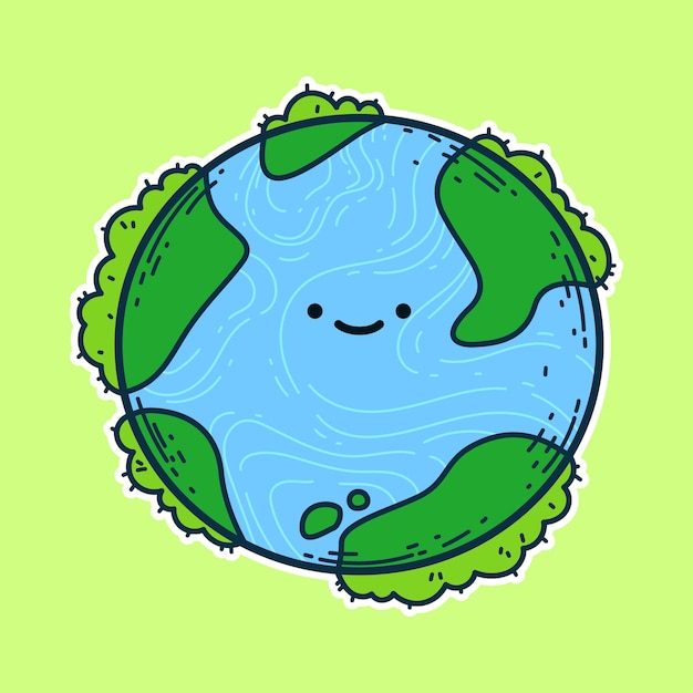 Cartoon style earth day vector illustration