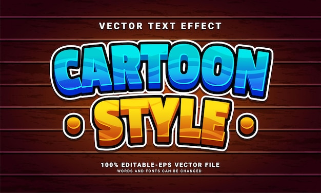 Vector cartoon style editable text effect suitable for cartoon style concept