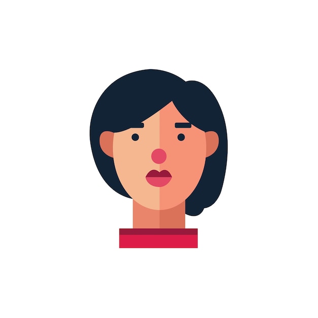 Cartoon style Emoji character. Girl profile photo icon, Women portraits. User photo.