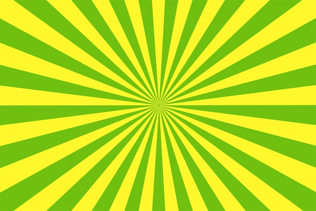 The cartoon style green and yellow background.