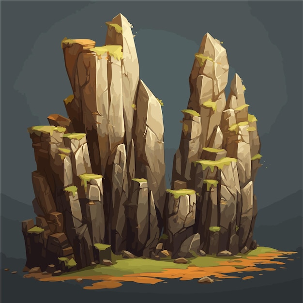 a cartoon style illustration of a rocky landscape threedimensional fantasy 3d