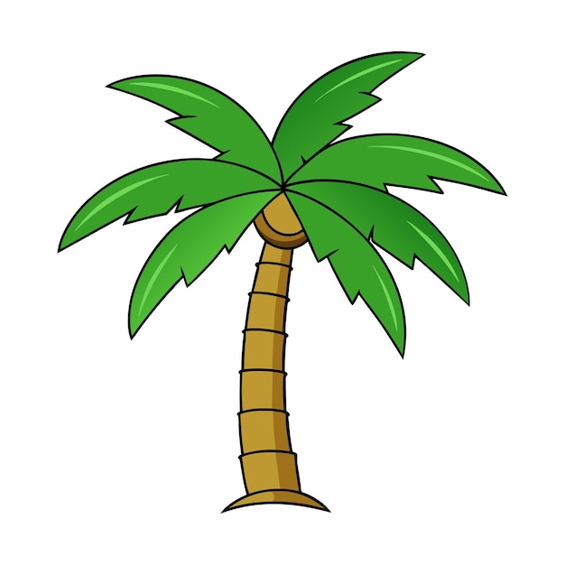 Cartoon style palm tree illustration