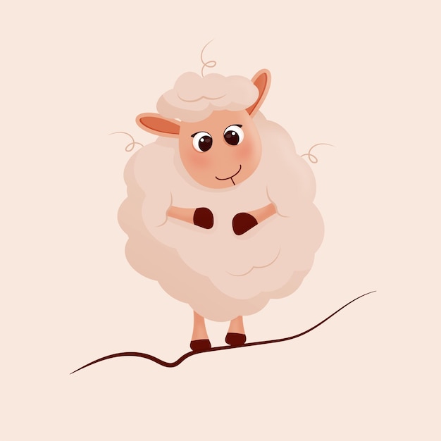 Vector cartoon style sheep