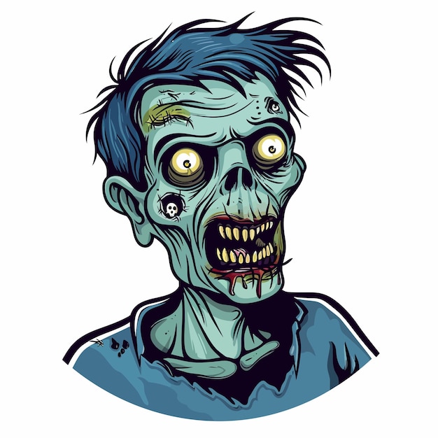 Disegno di adesivi zombie in stile cartone animato