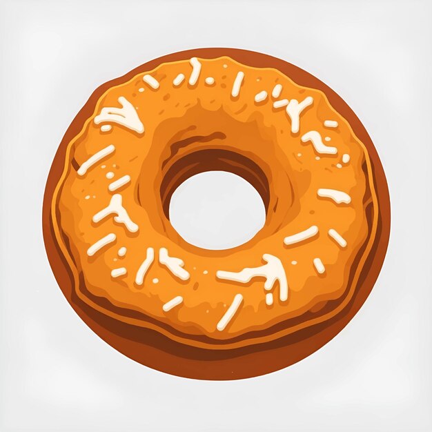 Vector cartoon stylish delicious single donut sweet food vector illustration