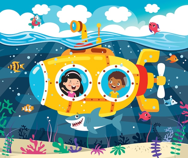 Мультфильм подводная лодка под морем