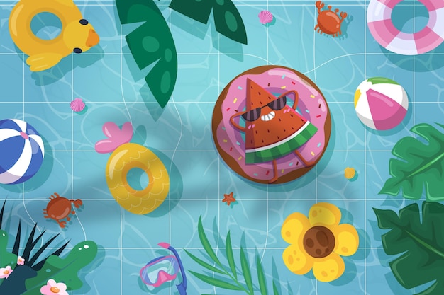 cartoon summer background for videocalls