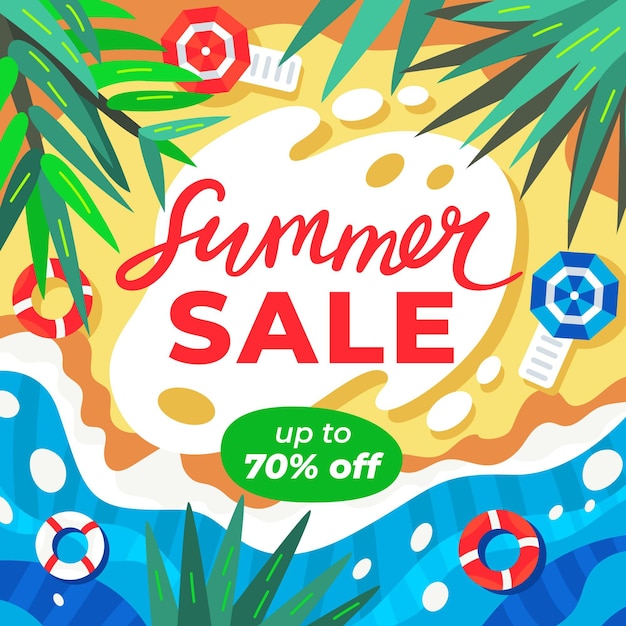 Cartoon summer sale illustration