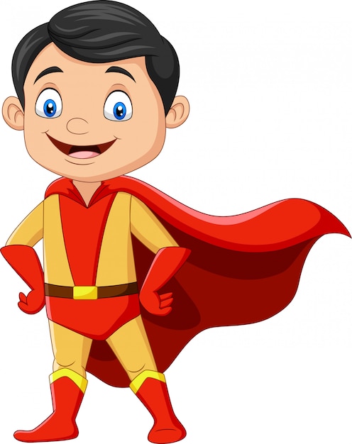 Vector cartoon superhero boy