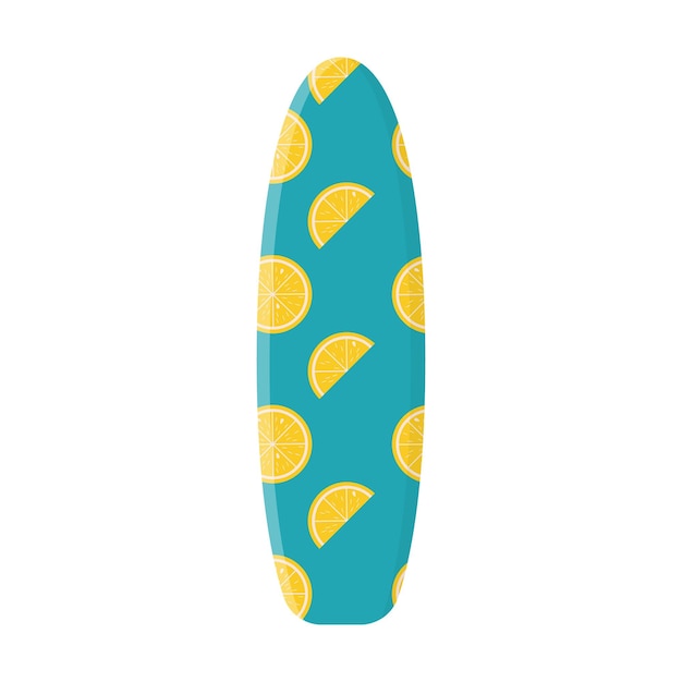 Cartoon surfing board with summer design summer sport leisure activity holiday equipment