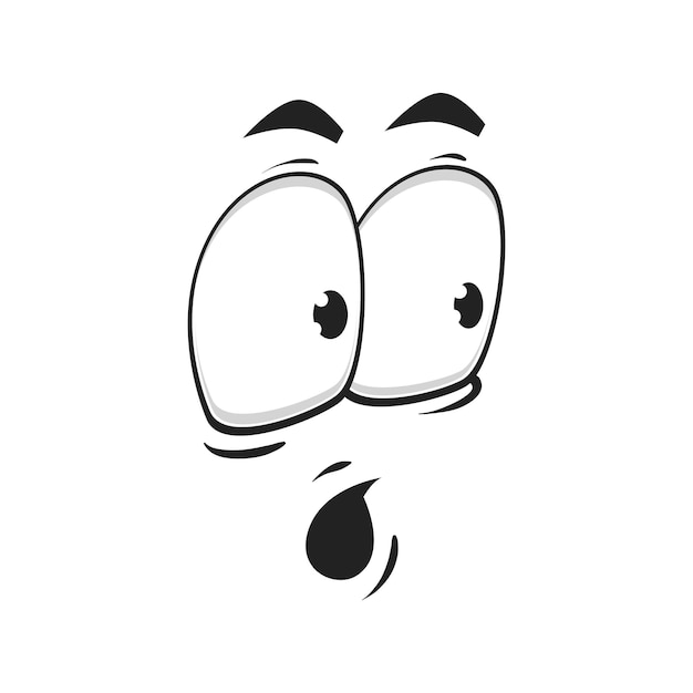 Cartoon surprised face vector funny emoji wow