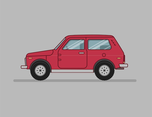 Cartoon suv machine,flat icon car, auto side view