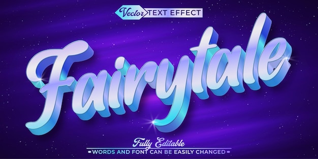 Cartoon Sweet Fairytale Vector Bewerkbare tekst-effect sjabloon
