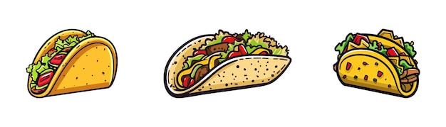 Cartoon taco op een witte achtergrond Vector illustratie