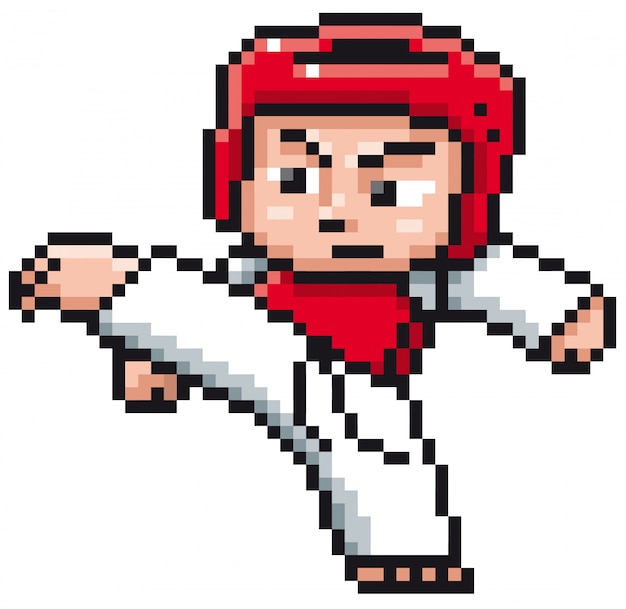 Cartoon Taekwondo player - Pixel design