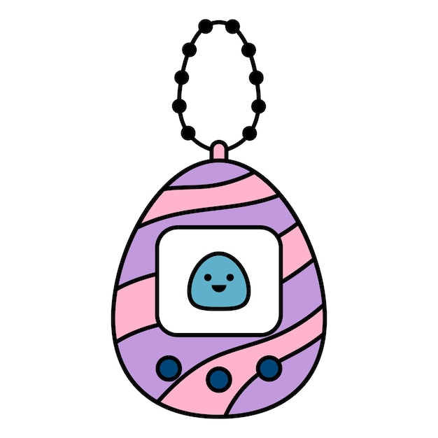 Cartoon tamagotchi speelgoed icoon