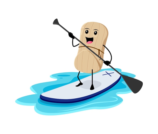 Cartoon tamales tex mex food character on summer vacation. Isolated vector comical mexican meal float on sup board during summer coastal holiday. Funny personage having fun at seaside ocean resort