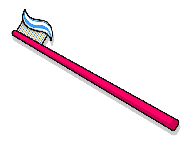 Vector cartoon tandenborstel vector illustratie geïsoleerd op witte achtergrond