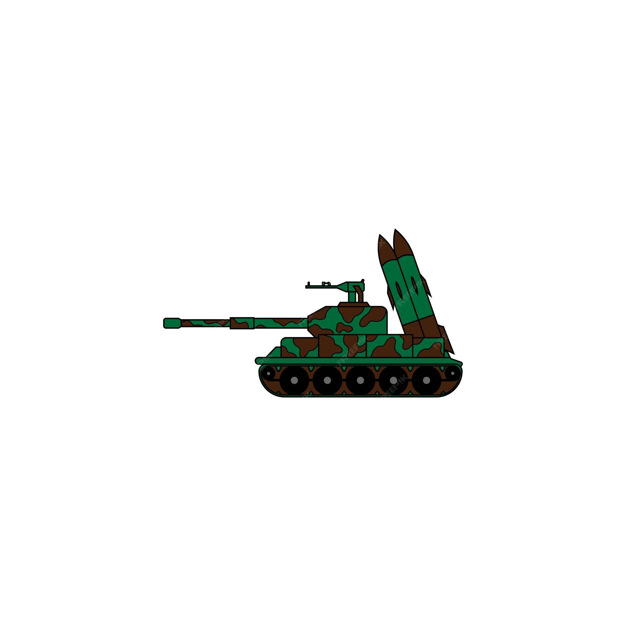 Premium Vector | Cartoon tank icon illustration template for many purpose.  drawing lesson for children