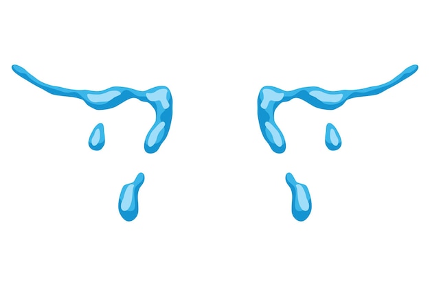 Premium Vector  Cartoon tear drops icon sorrow cry streams tear blob  crying fluid falling blue water drops isolated vector for sorrowful  character weeping expression wet grief droplets