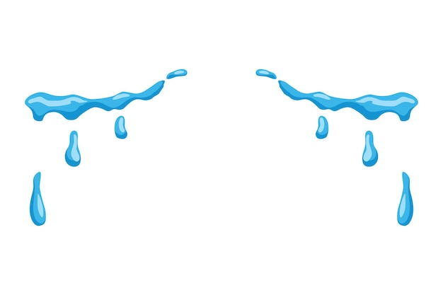 Premium Vector Cartoon tear drops icon sorrow cry streams tear blob crying  fluid falling blue water drops isolated vector for sorrowful character  weeping expression wet grief droplets, tears 