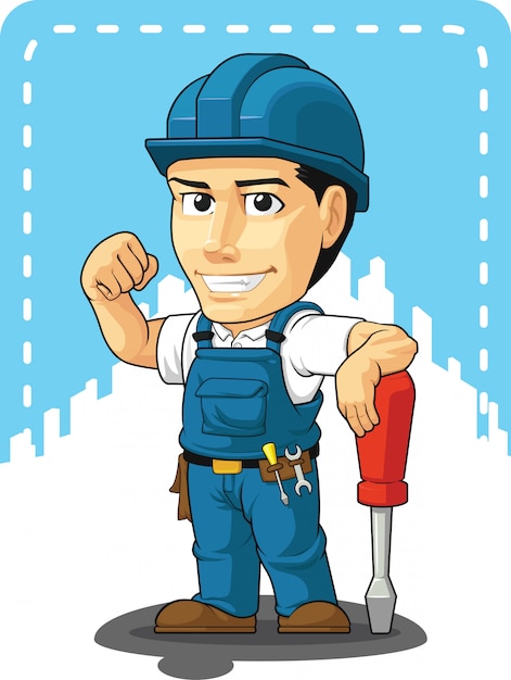 Vector cartoon of technician or repairman