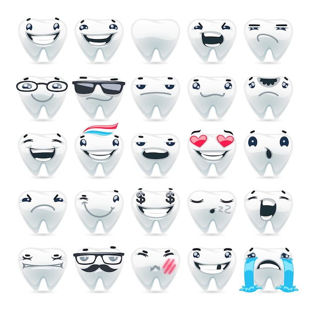 Cartoon Teeth Emoticons