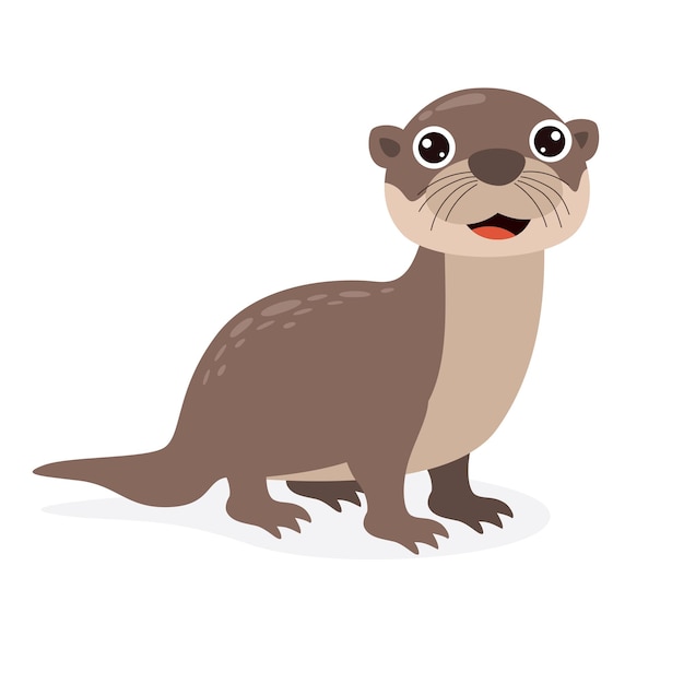 Cartoon tekening van een otter