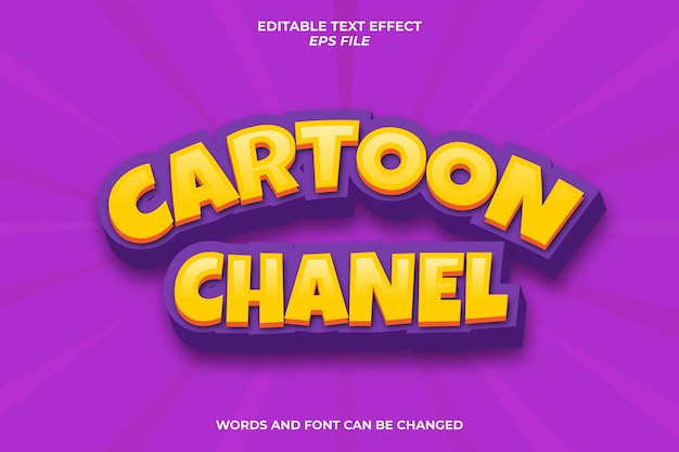 cartoon teksteffect, bewerkbaar lettertype, typografie, 3D-tekst. vector sjabloon