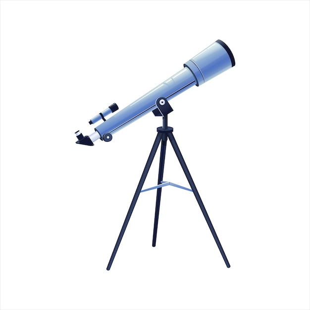 Cartoon telescope isolated on a white background